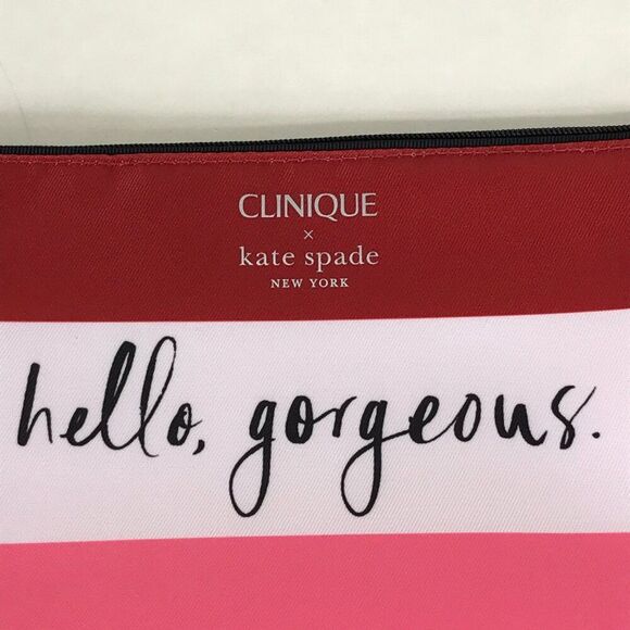 NWOT Clinique x Kate Spade New York "Hello Gorgeous" Small Makeup / Cosmetic Bag - Picture 3 of 8